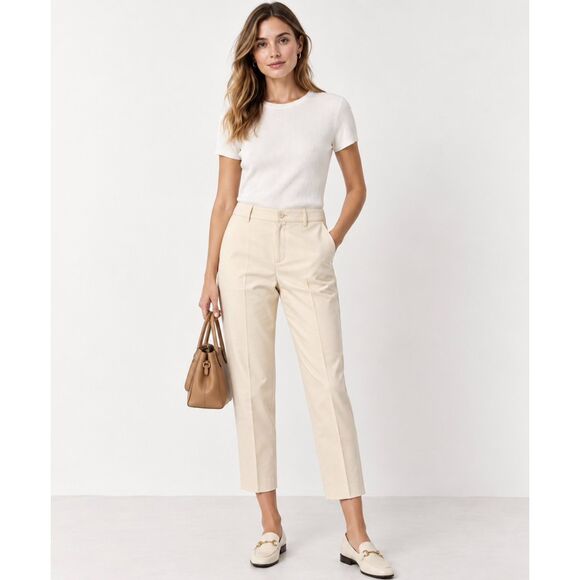 Zara Pants - Zara ZW Collection Ecru Cropped Cotton Pants - Size S or M NWT